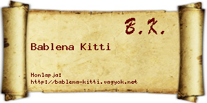 Bablena Kitti névjegykártya