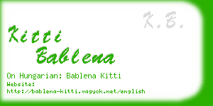 kitti bablena business card